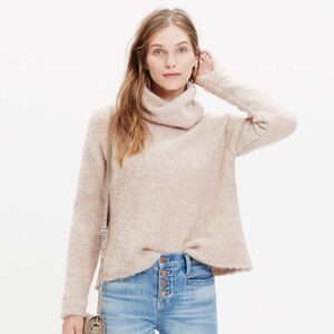 Alpaca and Wool Blend Dusty Pink Turtleneck Sweater - Madewell 1937